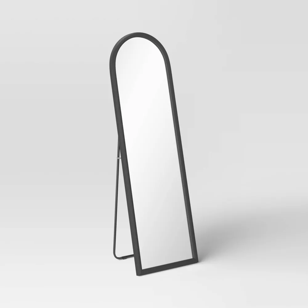 20" x 65" Arch Floor Mirror Black - Threshold